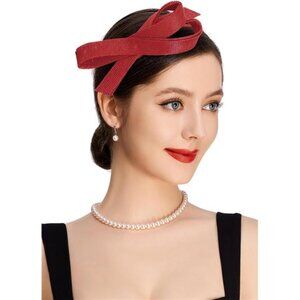 Fascinator Headband for Women Red